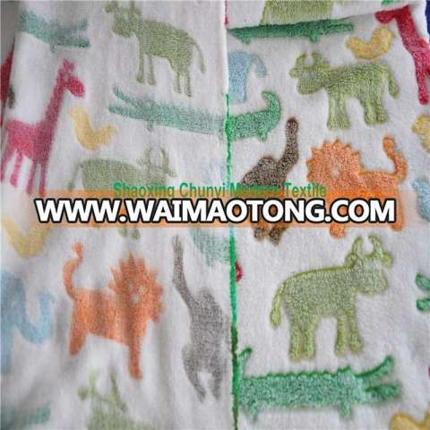 100% polyester printed coral fleece